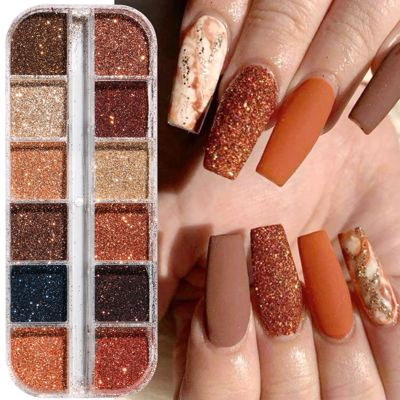 เงากาแฟสีน้ําตาลเล็บ Glitter F - Sugar Scrub Coffee บทวิจารณ์และราคา